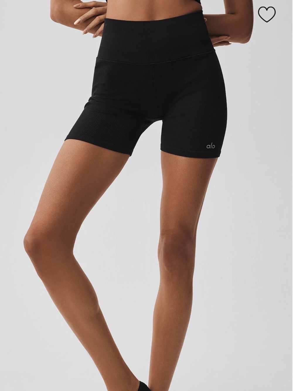 Alo 5" Seamless Ribbed Favorite Short - Black